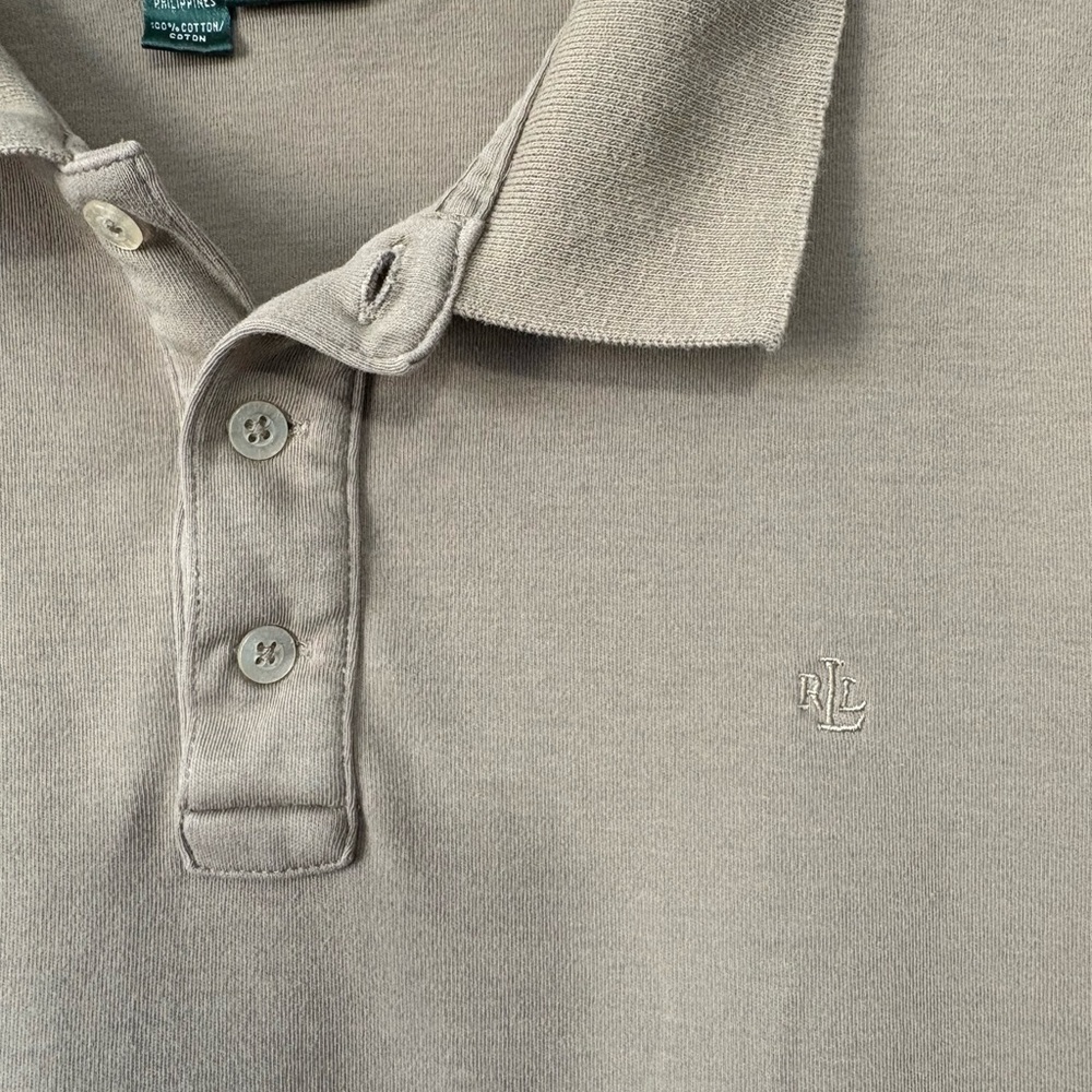 Lauren Ralph Lauren Olive Green Polo Crop Top Size Large Cotton Slim Fit Y2K - Picture 2 of 7